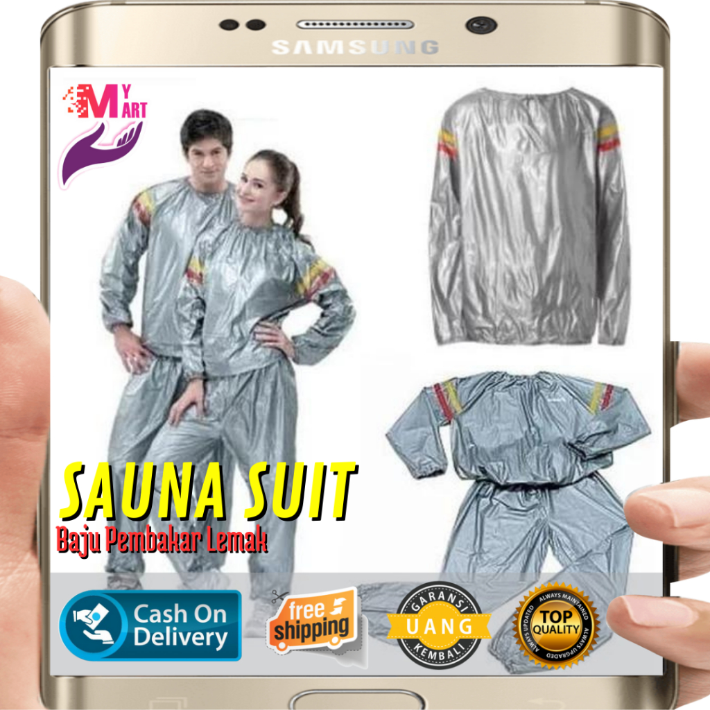 Baju Sauna Suit Pembakar Lemak Olahraga Lari jooging - Jaket Sauna Suit Fitness