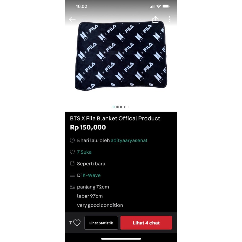 bts x fila blanket