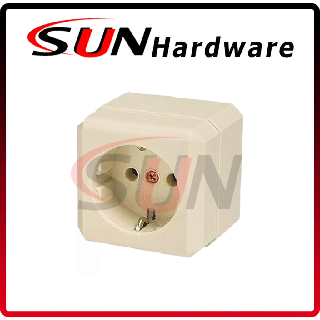 Stop Kontak Colokan Ob Broco New Gee Cream Tempel Tembok Kayu