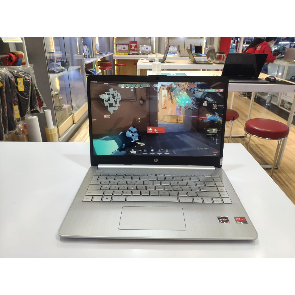 LAPTOP GAMING MURAH HP 14 AMD RYZEN 3 - 3250U 12GB 512GB IPS WINOME 11 HOME TERLARIS