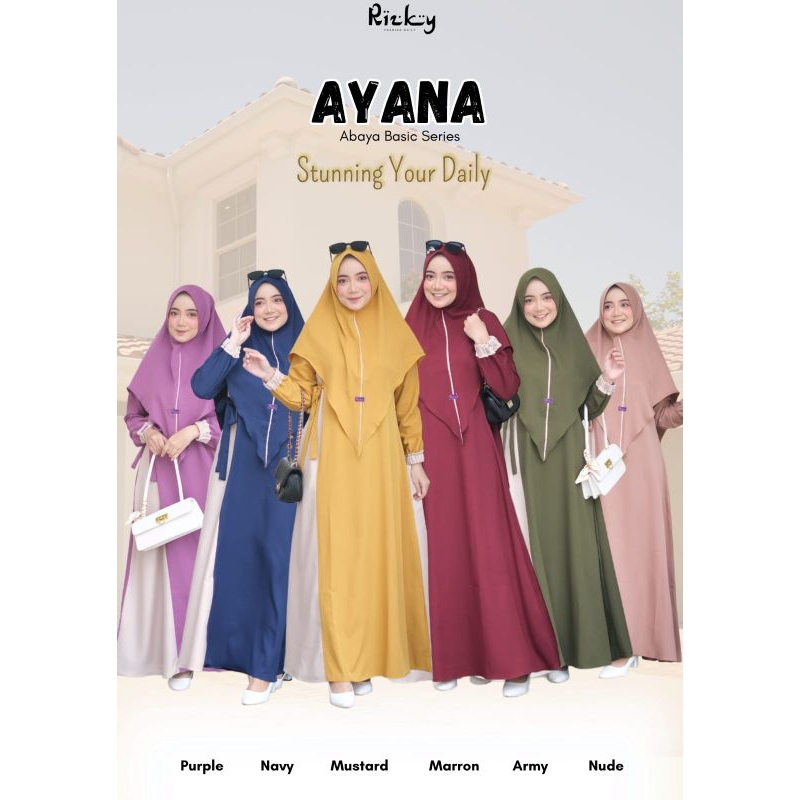 Ayana abaya basic series by Rizky Fashion (PO)