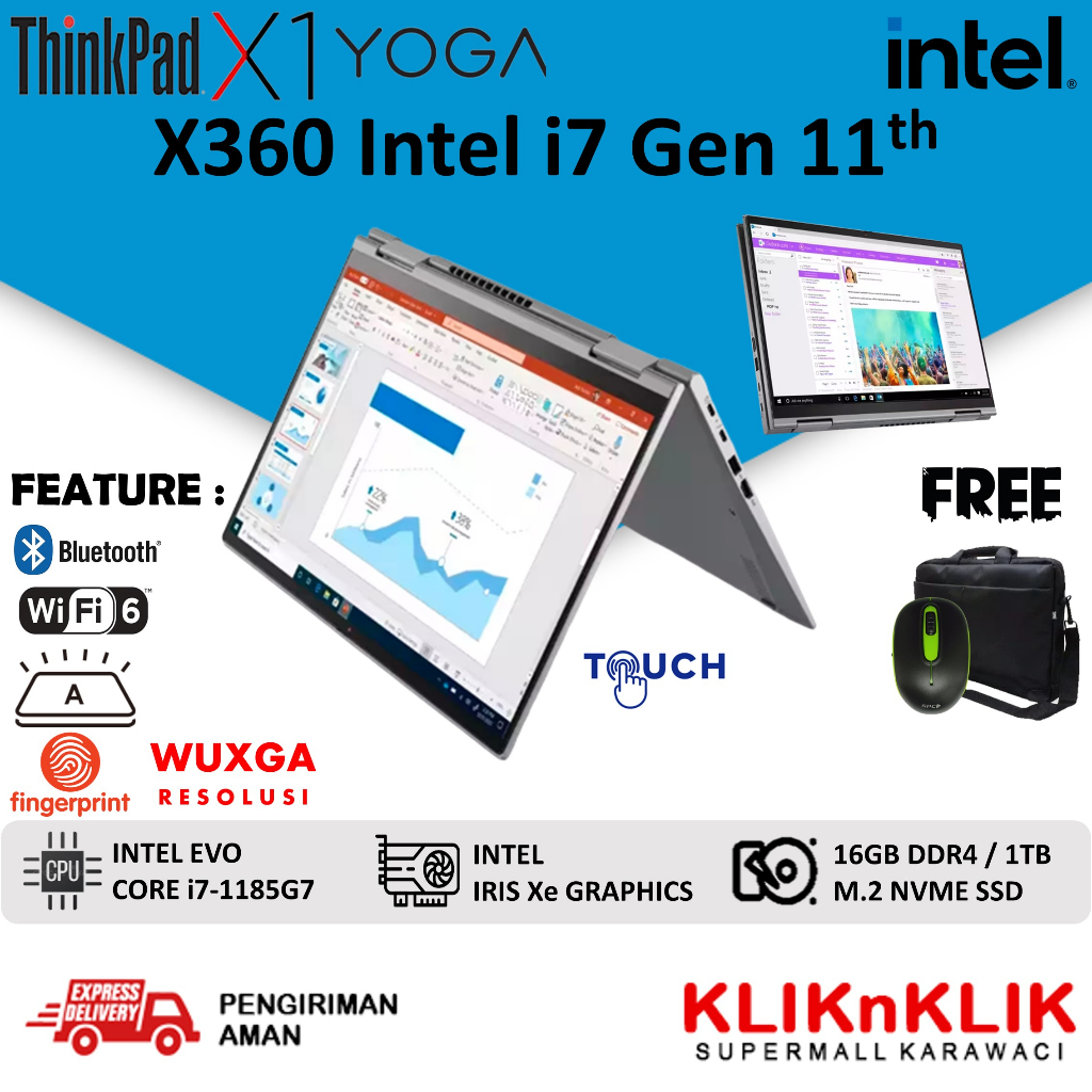 LENOVO THINKPAD X1 YOGA X360 INTEL I7 1185G7 16GB 1TB SSD WUXGA TOUCH WIN 10 PRO