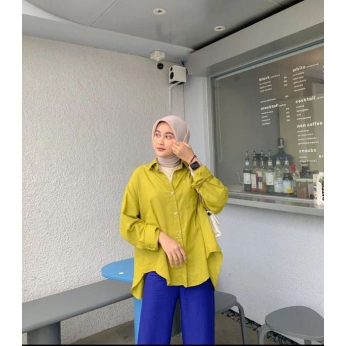 COD - OLIVIA SHIRT - Kemeja Wanita - Atasan Wanita Oversize