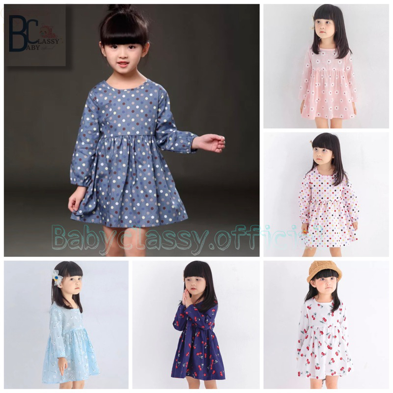 SPESIAL LEBARAN  Dress Tunik Anak Perempuan Katun Import Dress Anak Korea Import Babyclassy