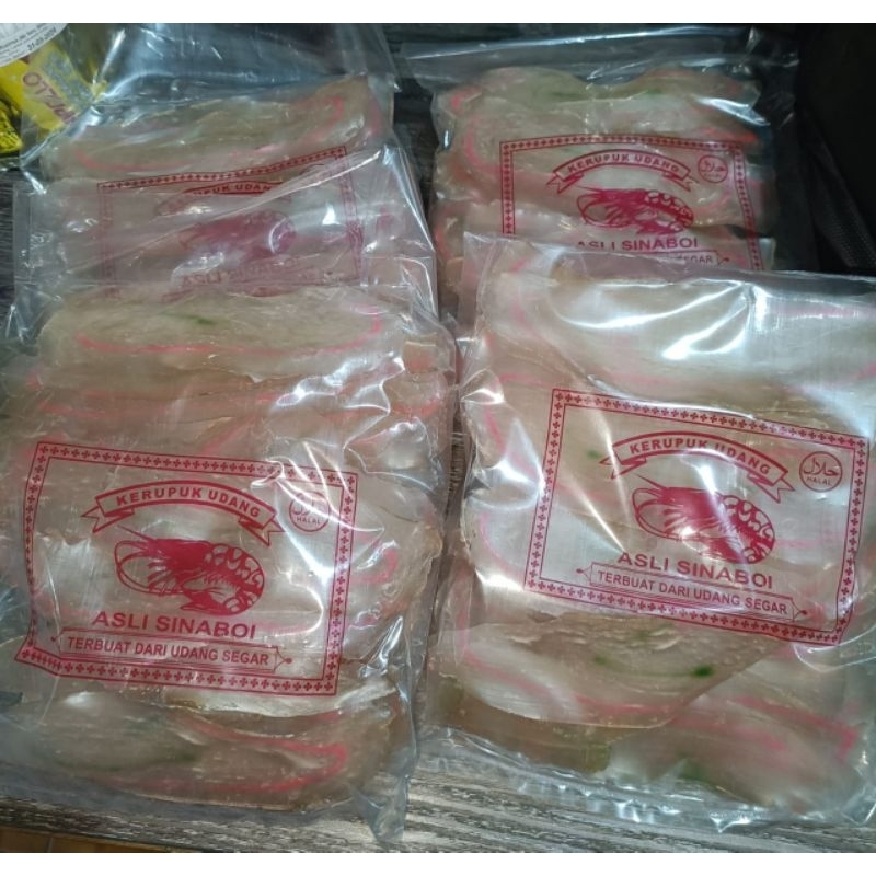 

Paket Kerupuk Udang Sinaboy 4bgkus 250gram / Krupuk keripik udang ikan Mentah Bagan