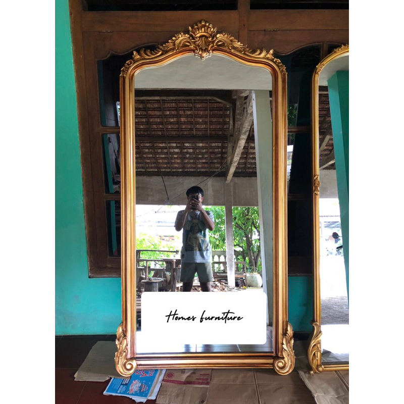 standing mirror full body 100x200 mahogani wood