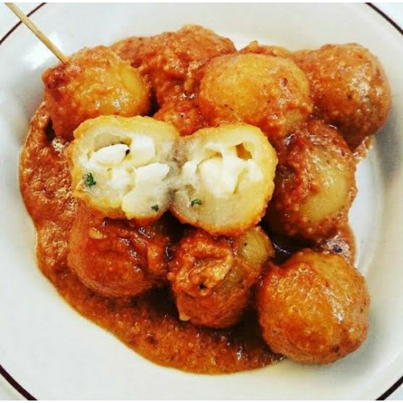 

20 butir Cilok Mozarella FREE bumbu Kacang