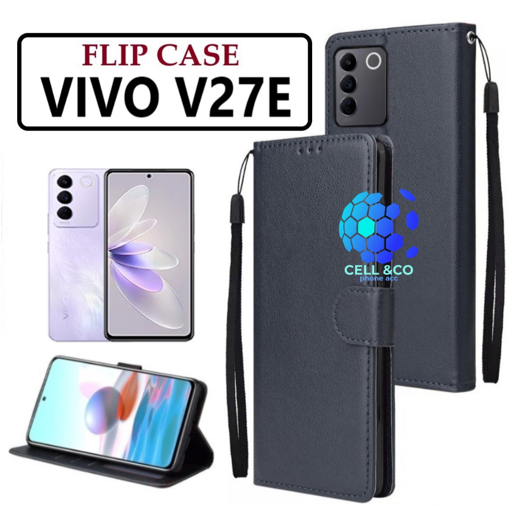 FLIP COVER VIVO V27E LEATHER WALLET PREMIUM FLIP CASE BUKA TUTUP KESING HP CASING FLIP CASE WALLET