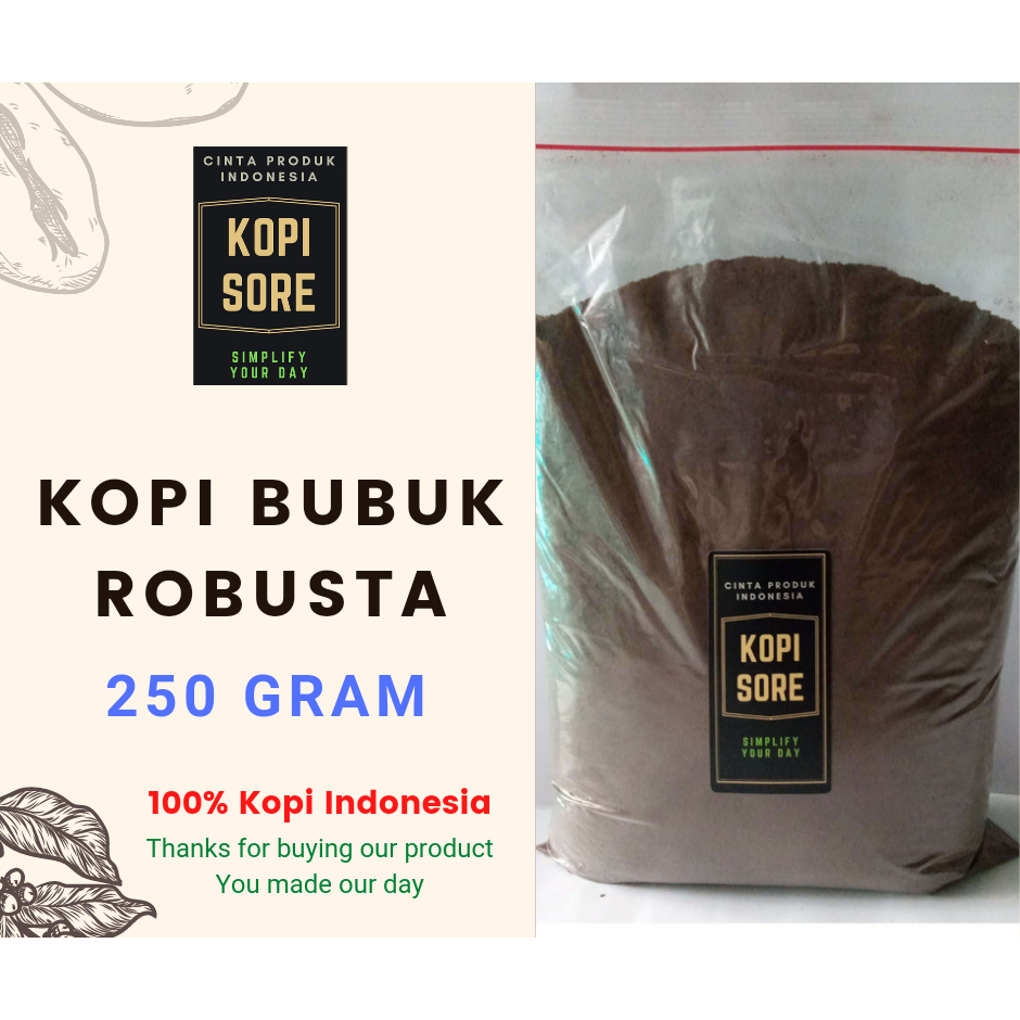 

Kopi Bubuk Robusta 250g - Grosir dan Eceran