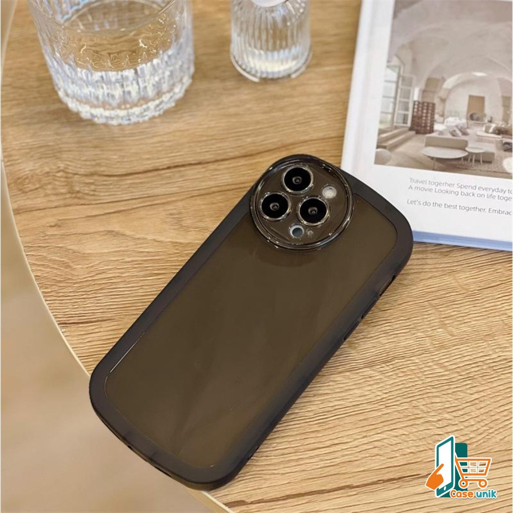 SOFTCASE CLEAR TRANSPARAN HITAM BENTUK OVAL FOR REALME C33 CS5747