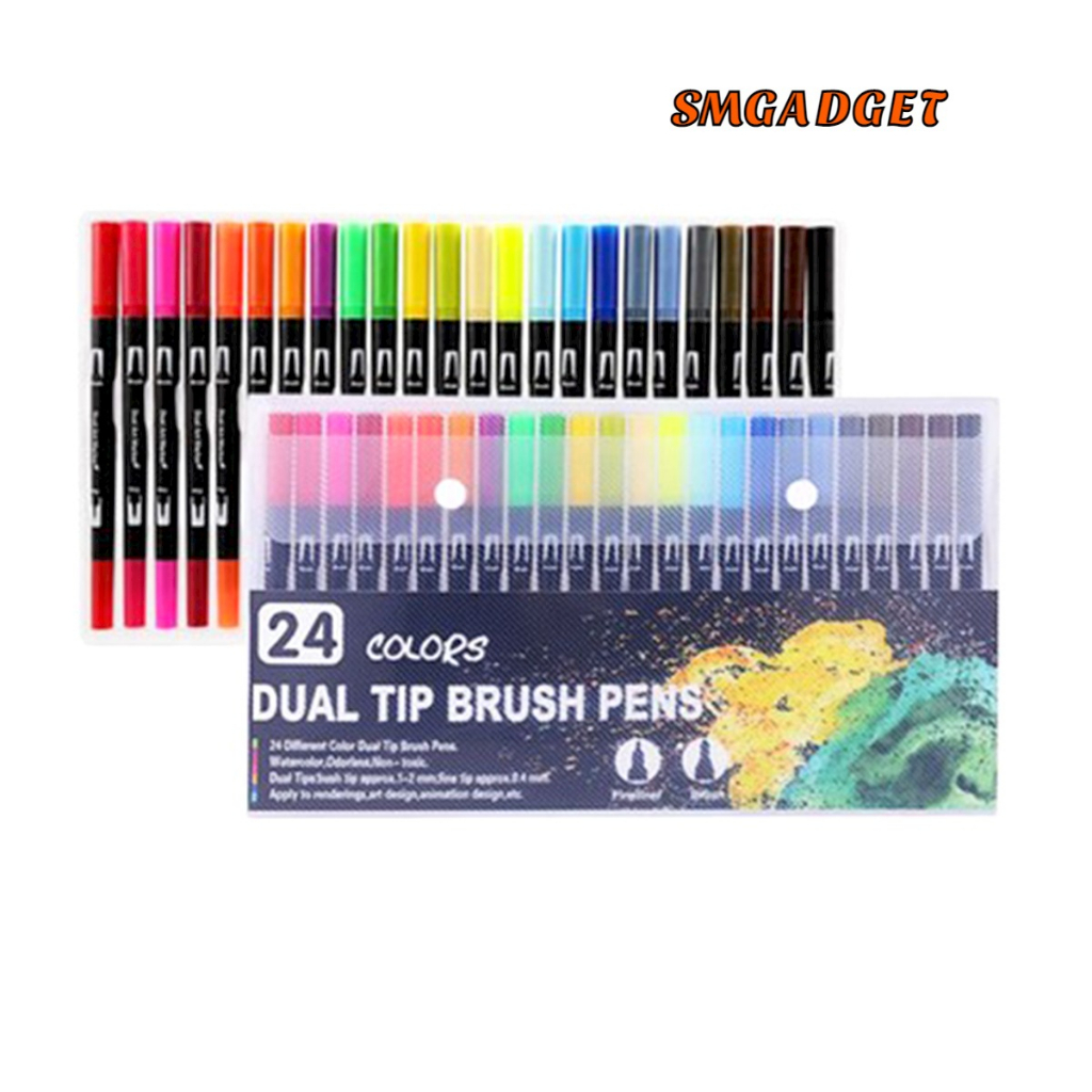 

Spidol Dua Mata Pensil Head Warna Pen Fine Art Watercolor Set 24 Color