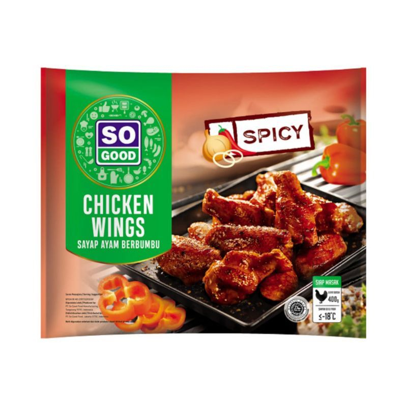 

So Good Sayap Ayam Pedas/Spicy Chicken Wings 450gr