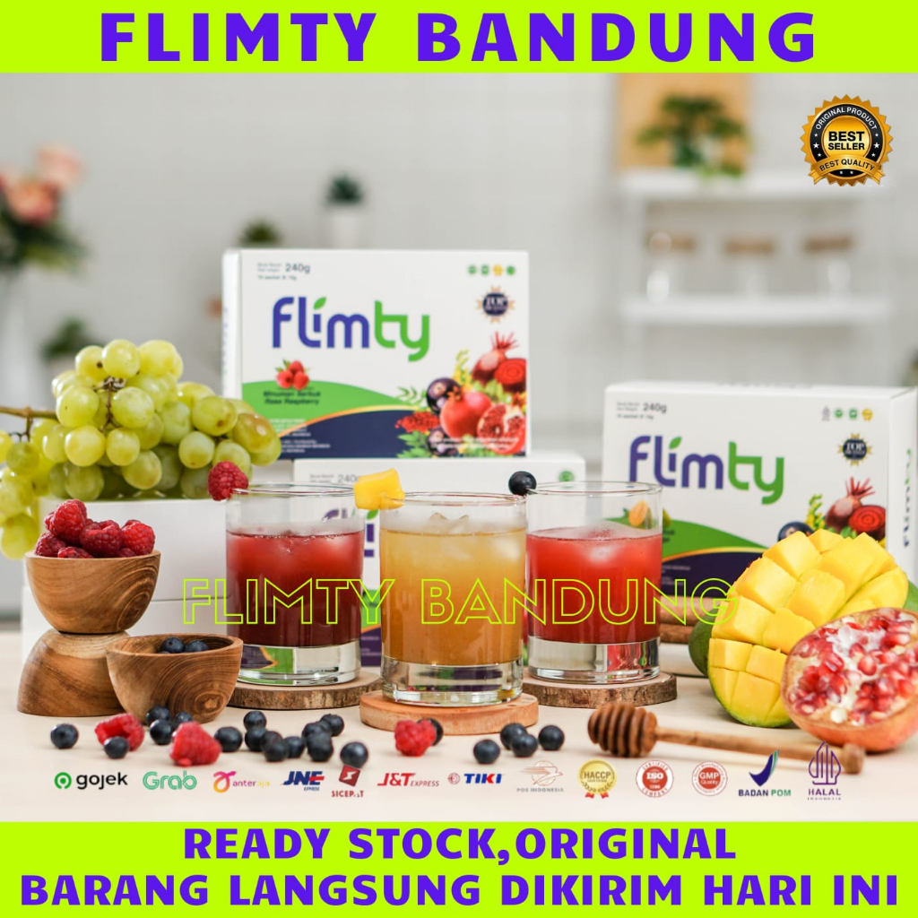 Flimty Fiber 4 Box Pelangsing Herbal Aman Diet Detox Obat Kurus Melancarkan BAB Halal BPOM Original Bandung