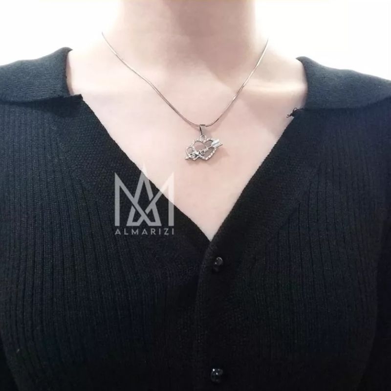 4s Grosir Solo || KALUNG SILVER RHODIUM DENGAN LIONTIN HATI