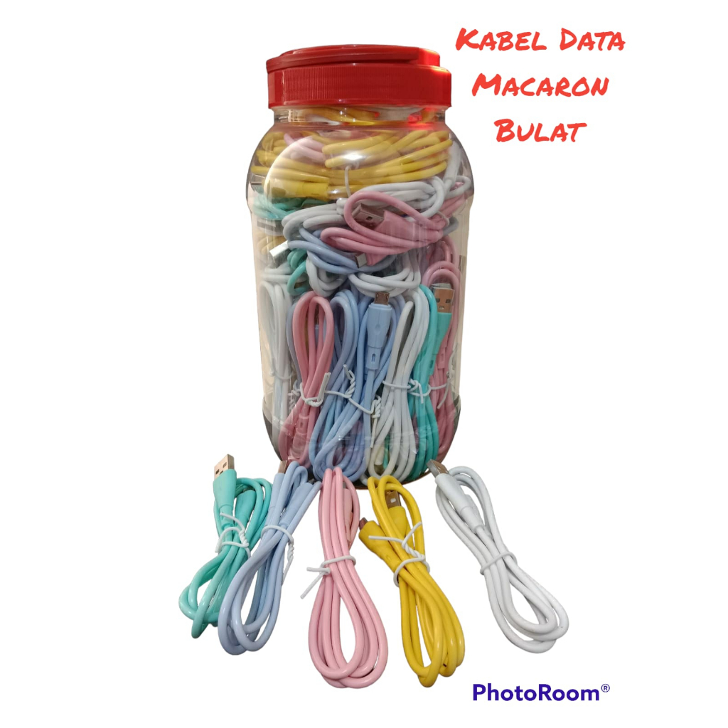 Kabel Data Authentic Macaron Bulat Micro usb Isi 50pcs [ per pcs ]