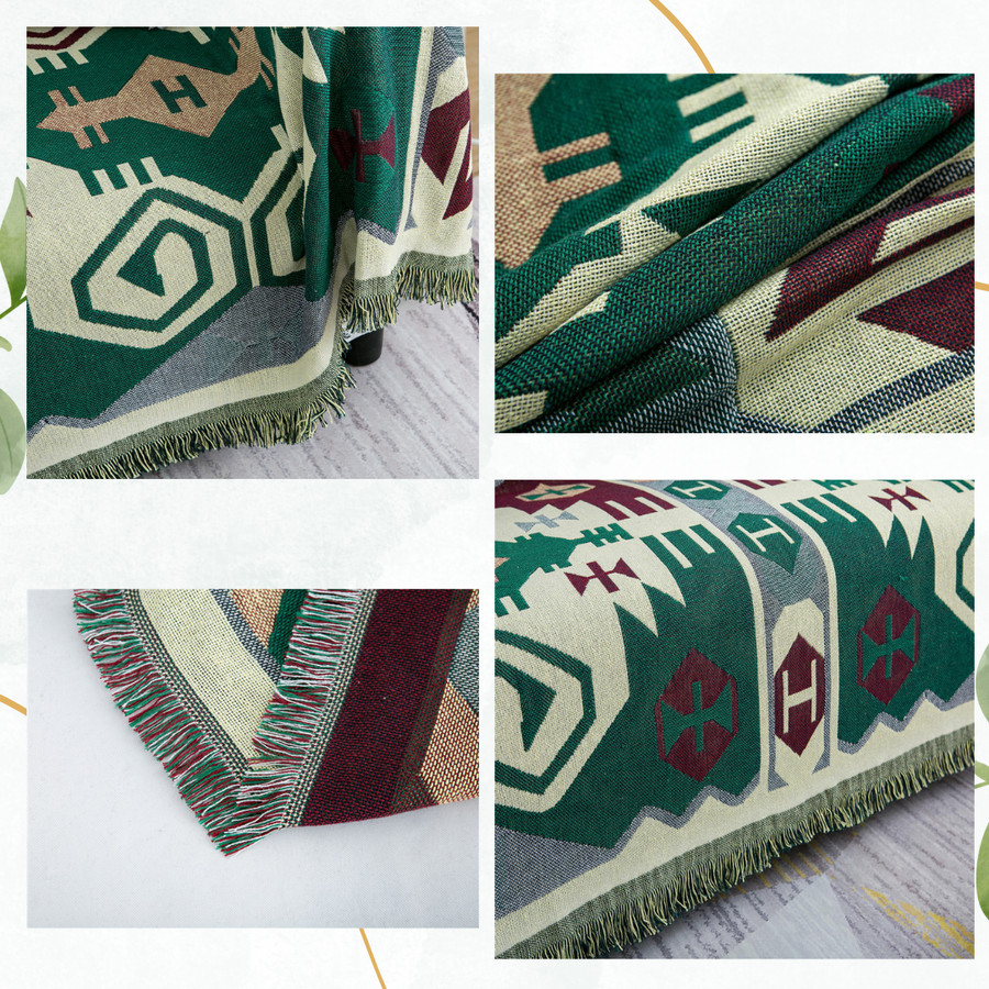 PF - Nordic blanket VINTAGE GREEN / throw blanket / penutup sofa - 130 x 180 cm