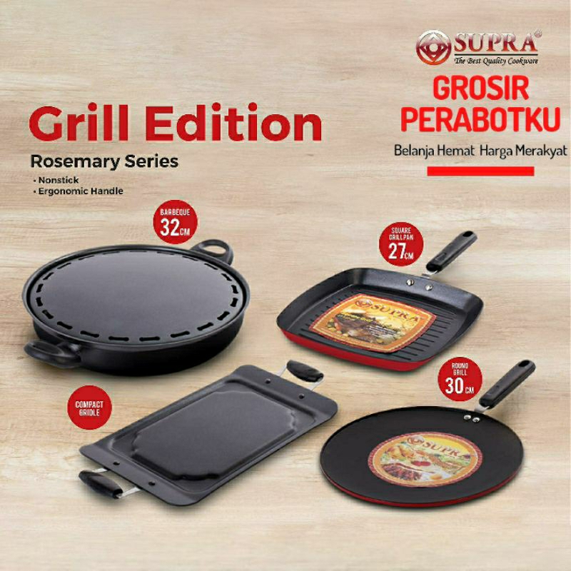 Alat Pemanggang Supra Serbaguna Griller Rosemary Round Square Grill Pan BBQ