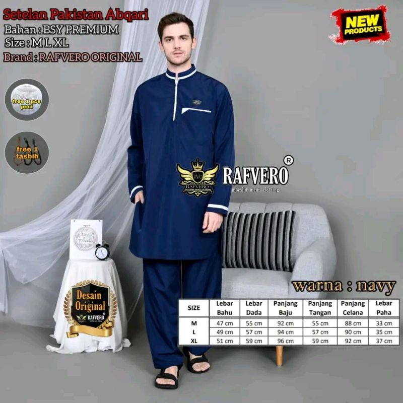 Jubah Pria Lengan Panjang Gamis Pria Setelan Pakistan Abqari