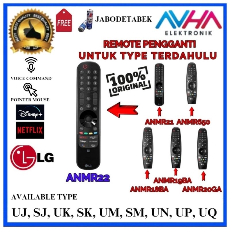 Magic Remote LG SMART TV, Remot Magic LG, Remote Magic smar LG ANMR19ba &amp; anmr22 UJ, UK, UM, UN, UP, UQ Original Garansi 1 Minggu Free bubble &amp; batre