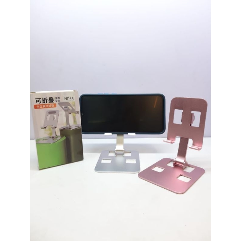 Stand Holder HD65 Meja Handphone Stand HP Universal  HD-65 Full Besi Aluminium