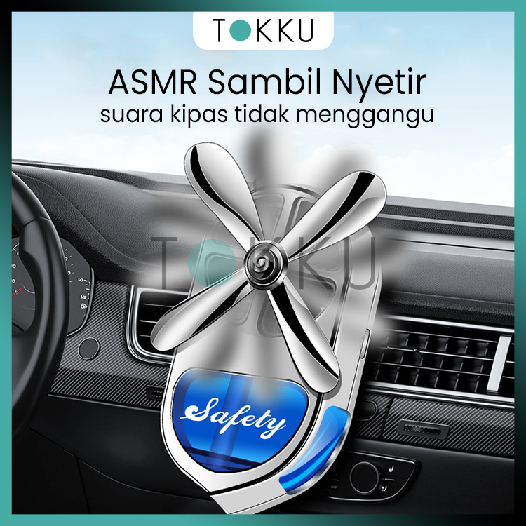 TOKKU Parfum Mobil Pengharum Mobil Colok di AC bentuk Kipas bisa berputar / Unik Awet Segar Model Terbaru