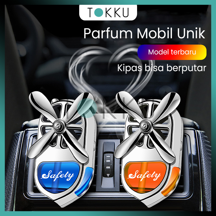 TOKKU Parfum Mobil Pengharum Mobil Colok di AC bentuk Kipas bisa berputar / Unik Awet Segar Model Terbaru