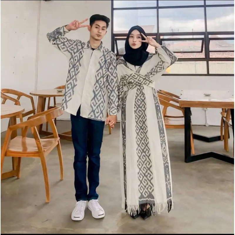baju couple - baju tenun couple - set couple - baju kondangan - baju muslim - baju tenun terbaru