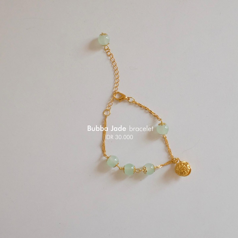 Ark.co - BUBBA jade pearl bracelet gelang serut adjustable beads