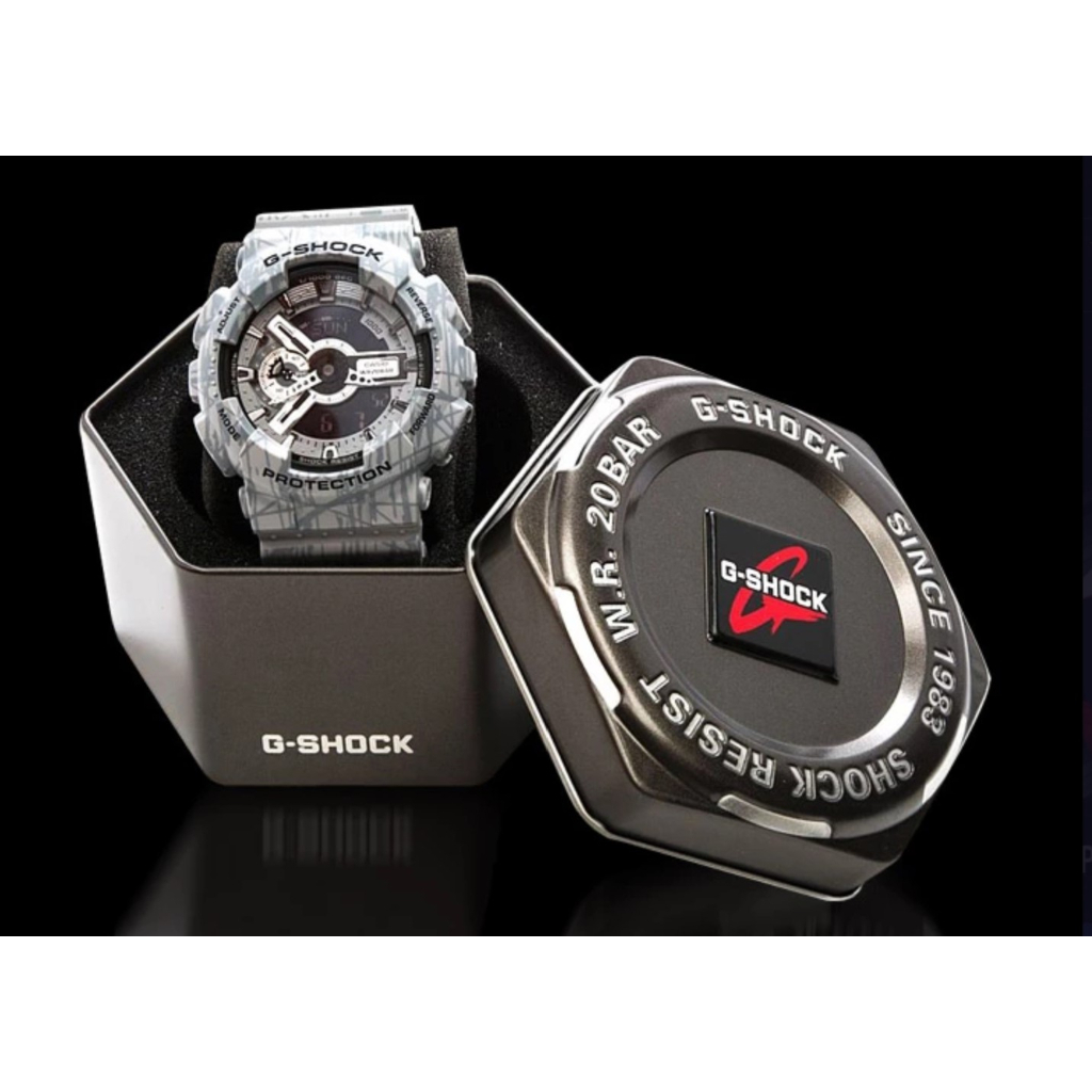 Jam Tangan Casio G-Shock Custom GA-110 GA-110SL-8A Grey Series