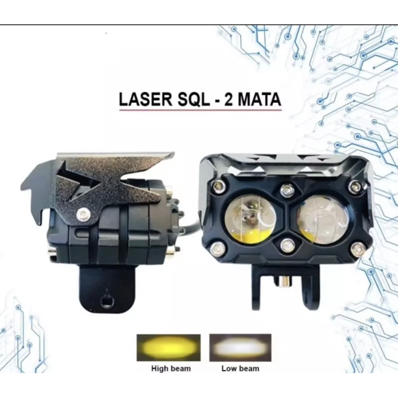 Lampu Tembak LED SQL 2MATA Voltage 12-80V 40W Laser Foglamp Superbright Hi Loo