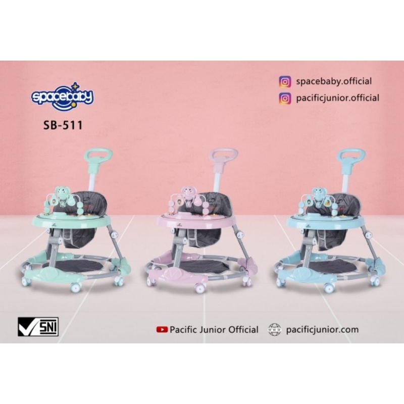 Baby Walker Space Baby Lucu Ada Musik Lampu