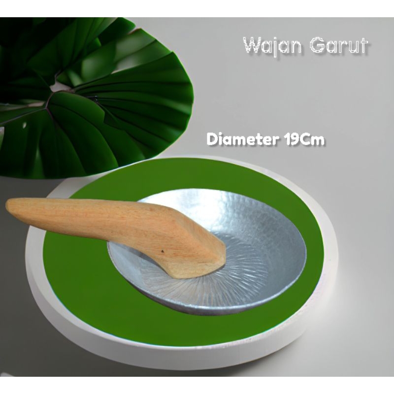 Cobek/Coet Aluminium + Ukekan Kayu Asli Garut.