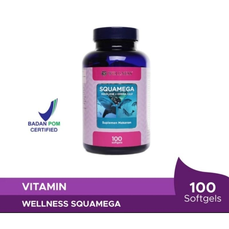 WELLNESS squamega ( squalene + omega 3 6 9 ) 100 softgel