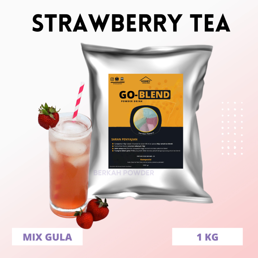 

Bubuk Minuman STRAWBERRY TEA 1Kg / Bubuk minuman rasa STRAWBERRY TEA 1Kg / Serbuk STRAWBERRY TEA / STRAWBERRY TEA Powder 1Kg / Bubuk Minuman Rasa Teh STRAWBERRY / minuman viral kekinian / Minuman Boba instan / STRAWBERRY STROBERI tea