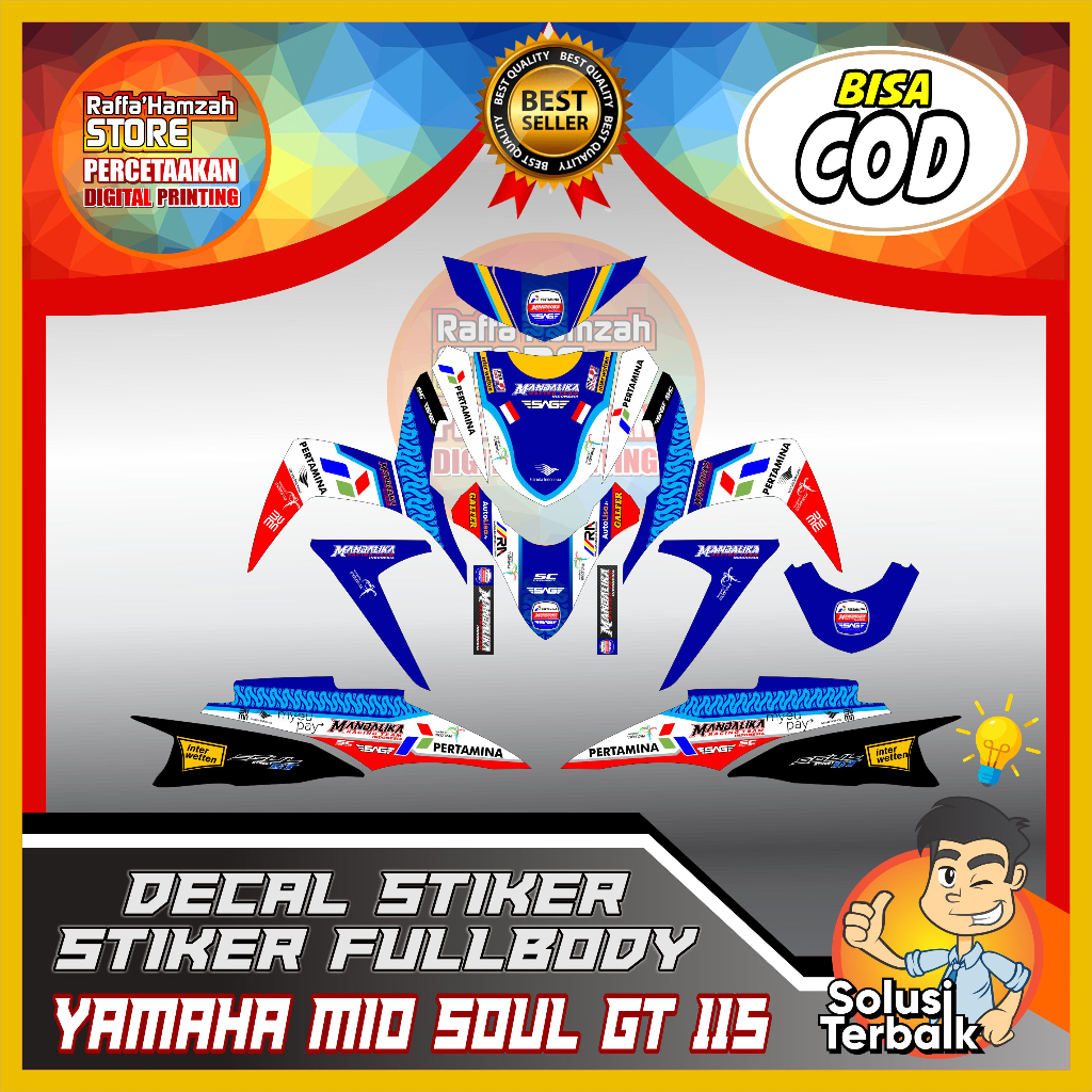Decal Sticker Fullbody Yamaha Mio Soul GT Old/Lama Mandalika-Stiker Motor Full Wraps Mio Soul GT 115