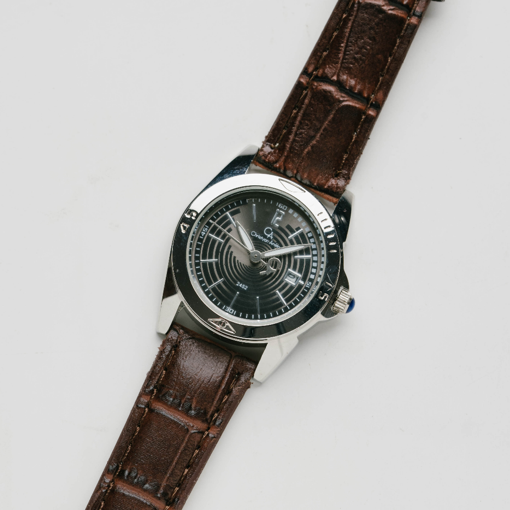 Jam Tangan Wanita Christyan Arden CA2452 - Black Dial - Brown Strap - Pesta Gajian