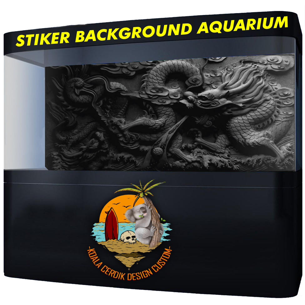 Stiker Background Aquarium Naga