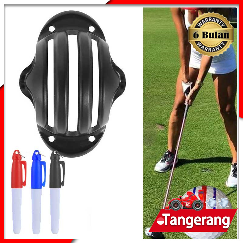 Golf Ball Marker Set Liner Bola Golf Alignment Line Marker Marks Template Golf Swing Alat Latihan