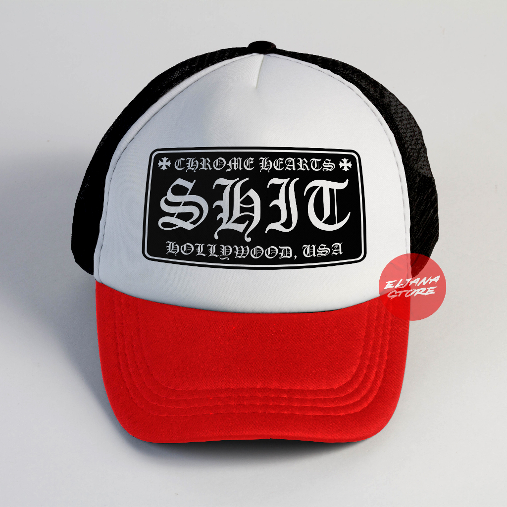 Topi Trucker Chrome Sh1t / Topi Chrome Sh1t/ Topi Baseball / Trucker Hat / Topi Jaring Distro / Topi Premium / Topi Sablon/ Topi Custom