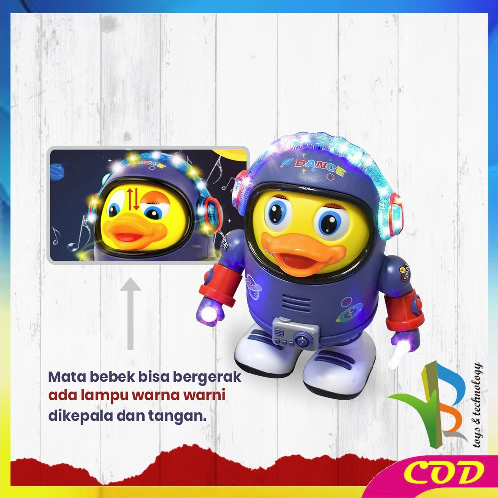 RB-M311 Mainan Anak Bebek Astronot Joget Robot Menari Ada Lampu + Musik / Dancing Robot Joget Space Duck Dance Kids / Mainan Bebek Luar Angkasa