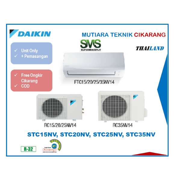 AC DAIKIN 0.5 PK STC15NV R32 NON INVERTER