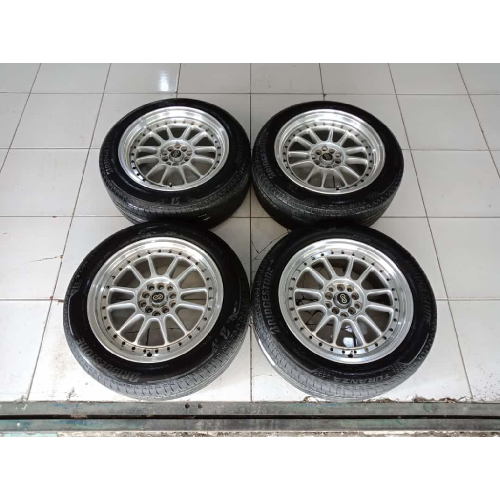 pelek mobil hrv camry accord civic velg enkei ring 17 pcd 5x100/5x114 ban 215 55 r17 bridgestone t00