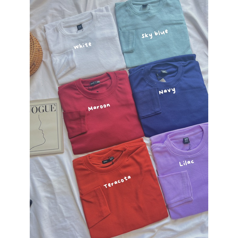 KAOS H&amp;M BASIC RIB PREMIUM T-SHIRT