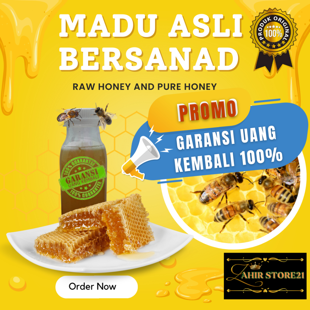 

MADU MURNI BERSANAD 100% ASLI NEKTAR BUNGA RAW HONEY MULTIFLORA