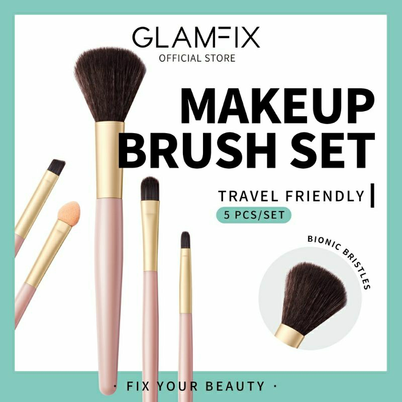 GLAMFIX Excellent Brush Set Isi 5pc - Kuas Make Up You