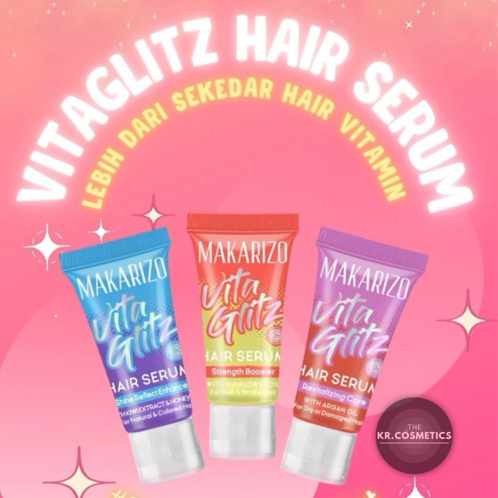 MAKARIZO Vitaglitz Hair Serum Shine Reflect Enhancer | Strength Booster | Revitalizing Care serum rambut 8ml