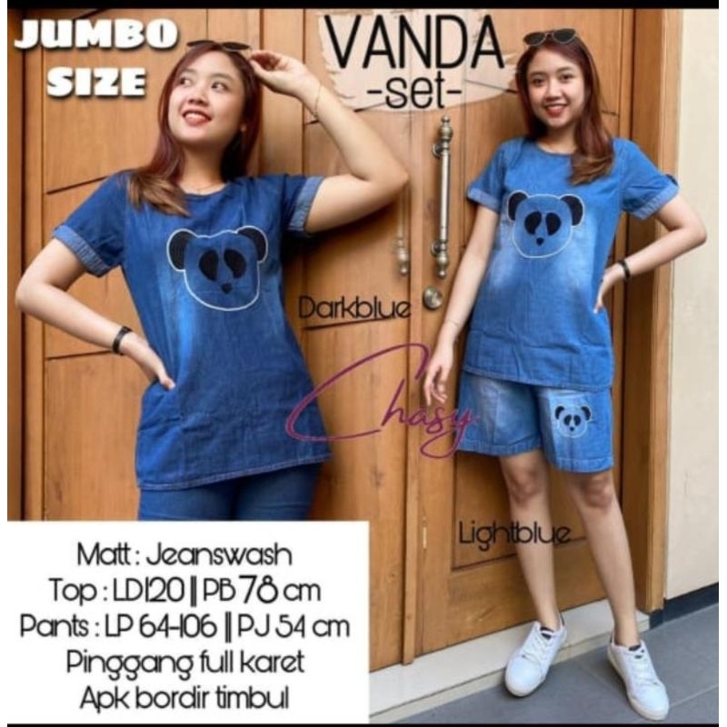 Vanda set jeans | standar dan jumbo fit L-xxl