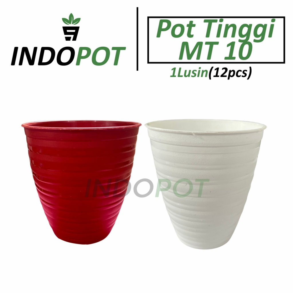 (12Pcs) Pot MT 10 Tinggi  Pot Bunga Plastik - Pot Tebal - Pot Unik
