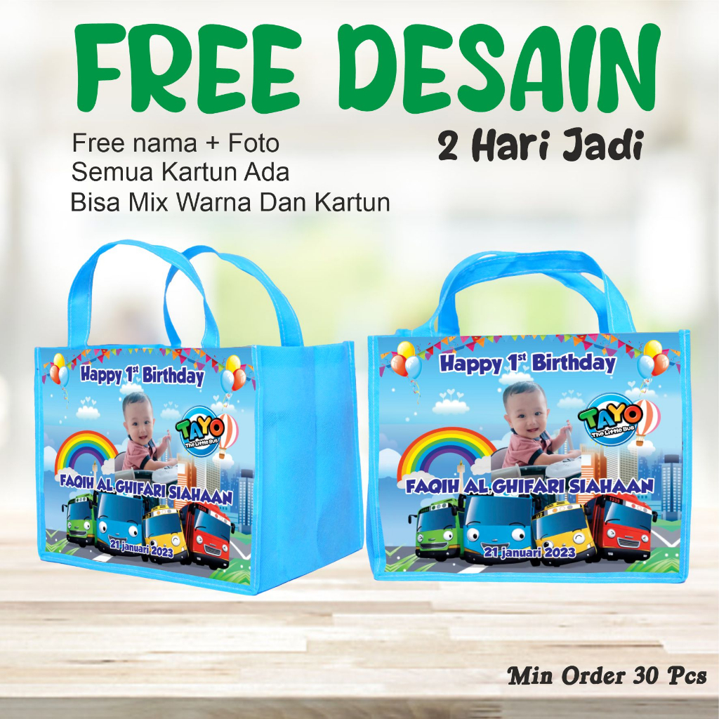 

TAS MUAT BOX BENTO LANDSCAP GOODIE BAG/FREE DESAIN NGGAK RIBET DAN AMAN/TAS ULANG TAHUN MUAT KOTAK BENTO