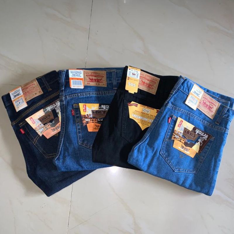 CELANA JEANS PRIA PANJANG STANDAR REGULER BASIC PANTS / JEANS PRIA PANJANG COWOK MURAH TERLARIS 4 WARNA JEANS PANJANG PRIA BIRU MUDA HITAM BIRU TUA NAVY GARMEN BAHAN DENIM